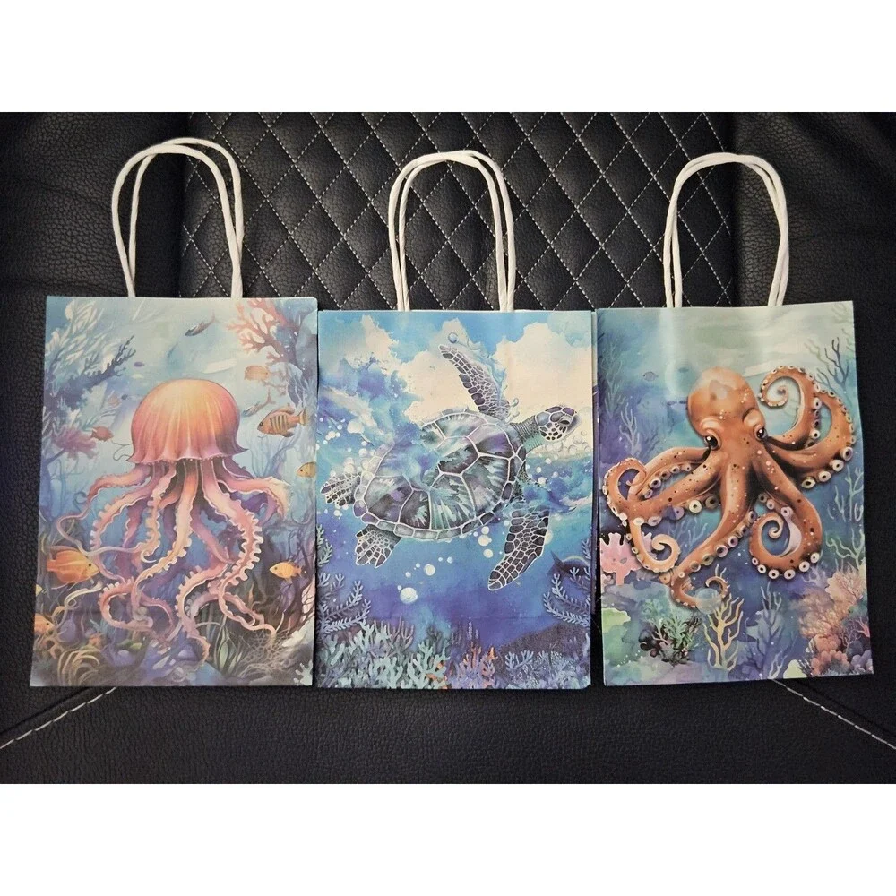 6 Pack Sea Animals Gift Bags Under the Sea Party Favor Bags Ocean Theme